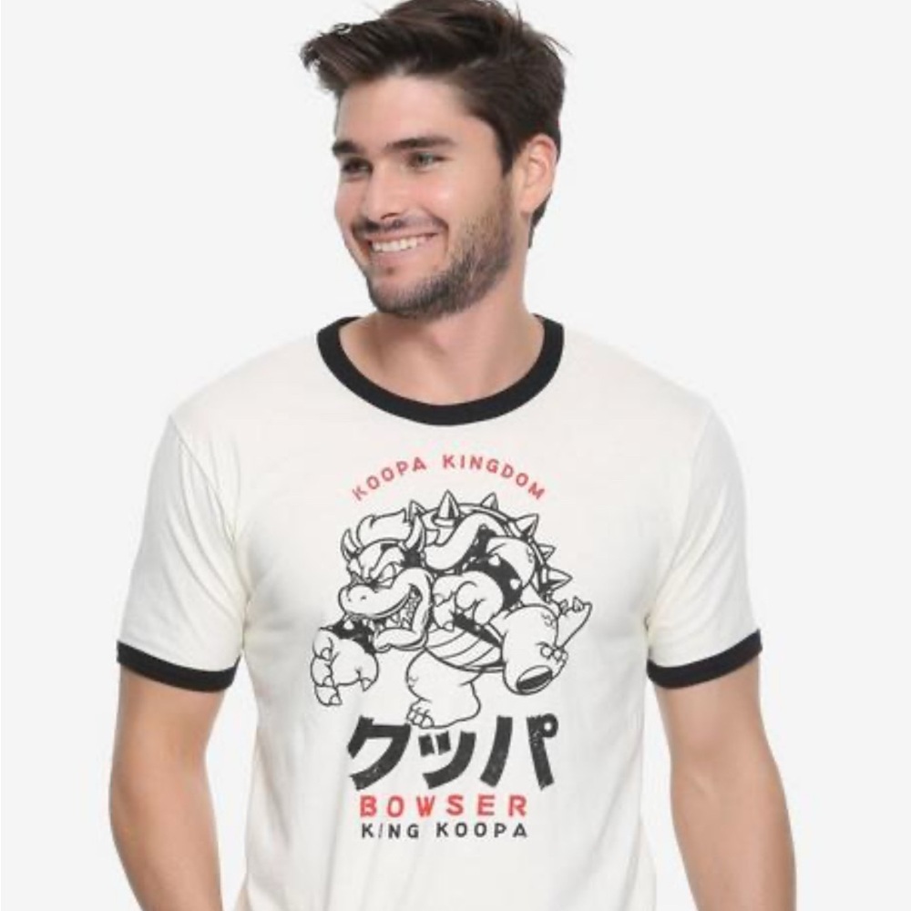 Nintendo Super Mario Bros Koopa Kingdom Katakana Tee Size M
